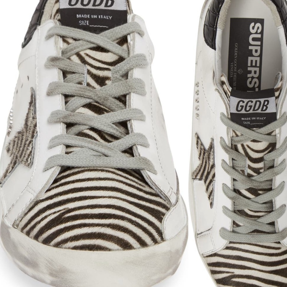 Golden Goose women’s zebra calf hair sneaker Size 9